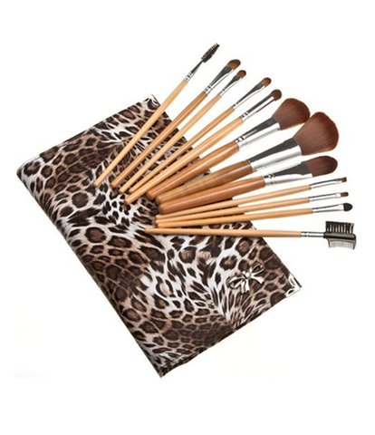 MY BRUSH SET - 12 PIECE LEOPARD SKIN - FLAT CASE