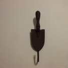 Shabby Chic Brown Cast Iron Metal Wall Hook Shovel 8 Inches