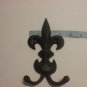 Shabby Chic Metal Wall Hook Heavy Duty Fleur De Lys 6 Inches Long 3.5 Inches Wide