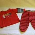 Disney Lightning McQueen Red P.J's Pyjamas Top and pants 3-6 Months 100% cotton