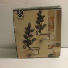 2 Iron Leaf Sconces With Glass Cups 8 Inches Tall