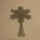 Silver Snowflake Tree Topper Plastic & Metal 8 Inches X 5 Inches