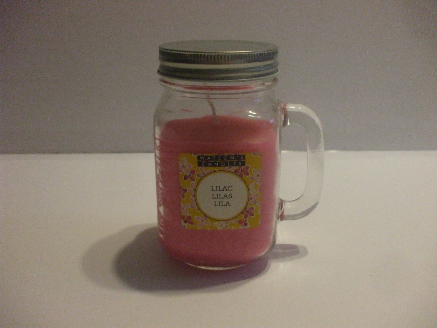 Watson's Lilac Scented Solid Candle In Mason Jar 30 Hours Burning Time 10 Oz