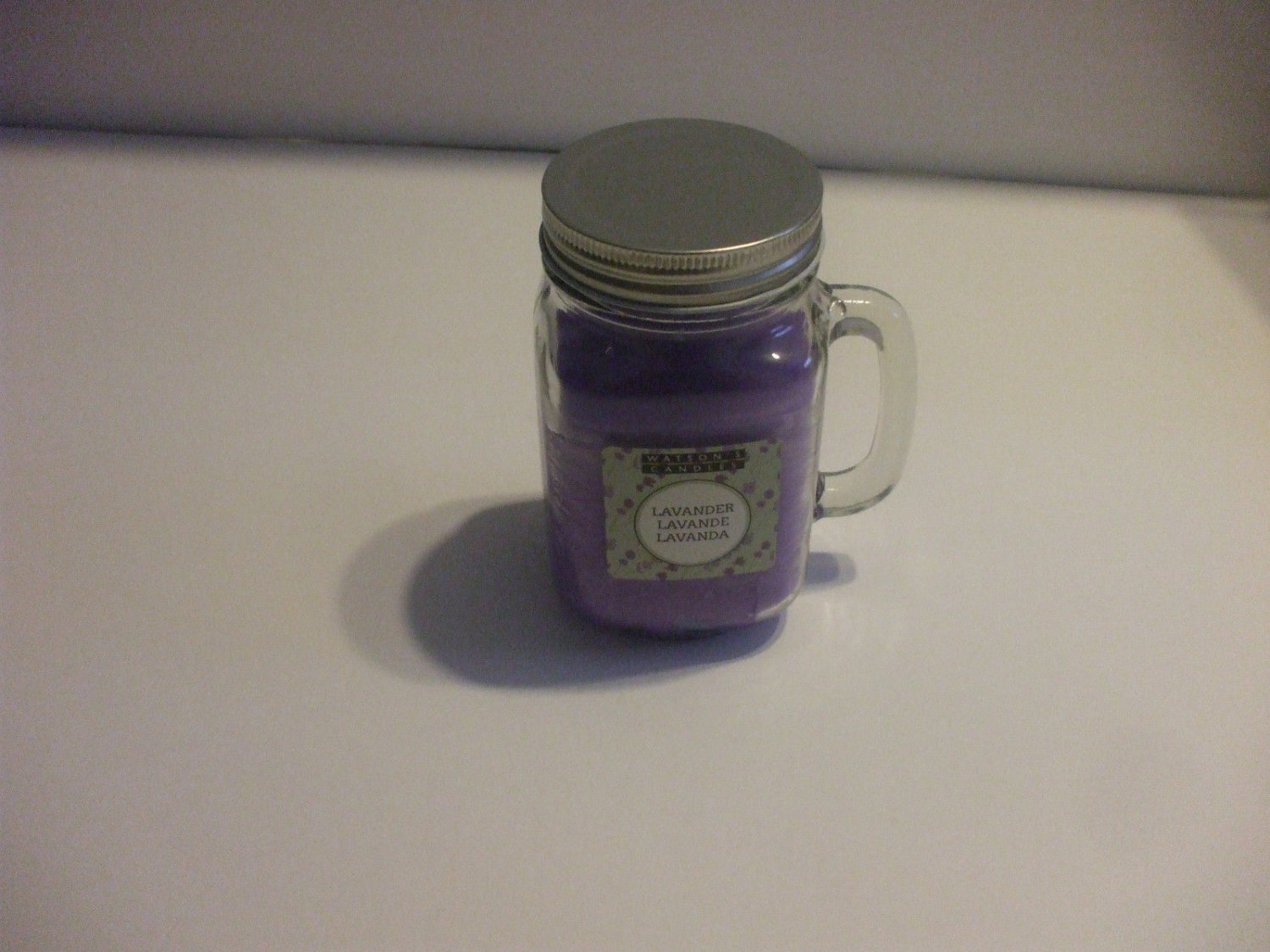 Watson's Lavender Scented Solid Candle In Mason Jar 30 Hours Burning Time 10 Oz
