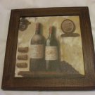 Shabby Chic Wine Bottles And Grapes Wooden Wall Hanging Picture Frame 7.5 Inch X 7.5 Inch