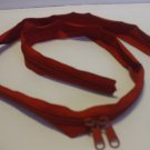 Red Nylon #7 Continuous Coil Zipper 43.5 Inch Long