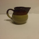 Shabby Chic Glass Creamer Container Brown Beige 3 Inches Holds 1.5 Cups