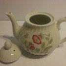 White-Porcelain-Teapot-with-Pink-Flowers-And-Butterflies-Holds-4-Cups-Liquid