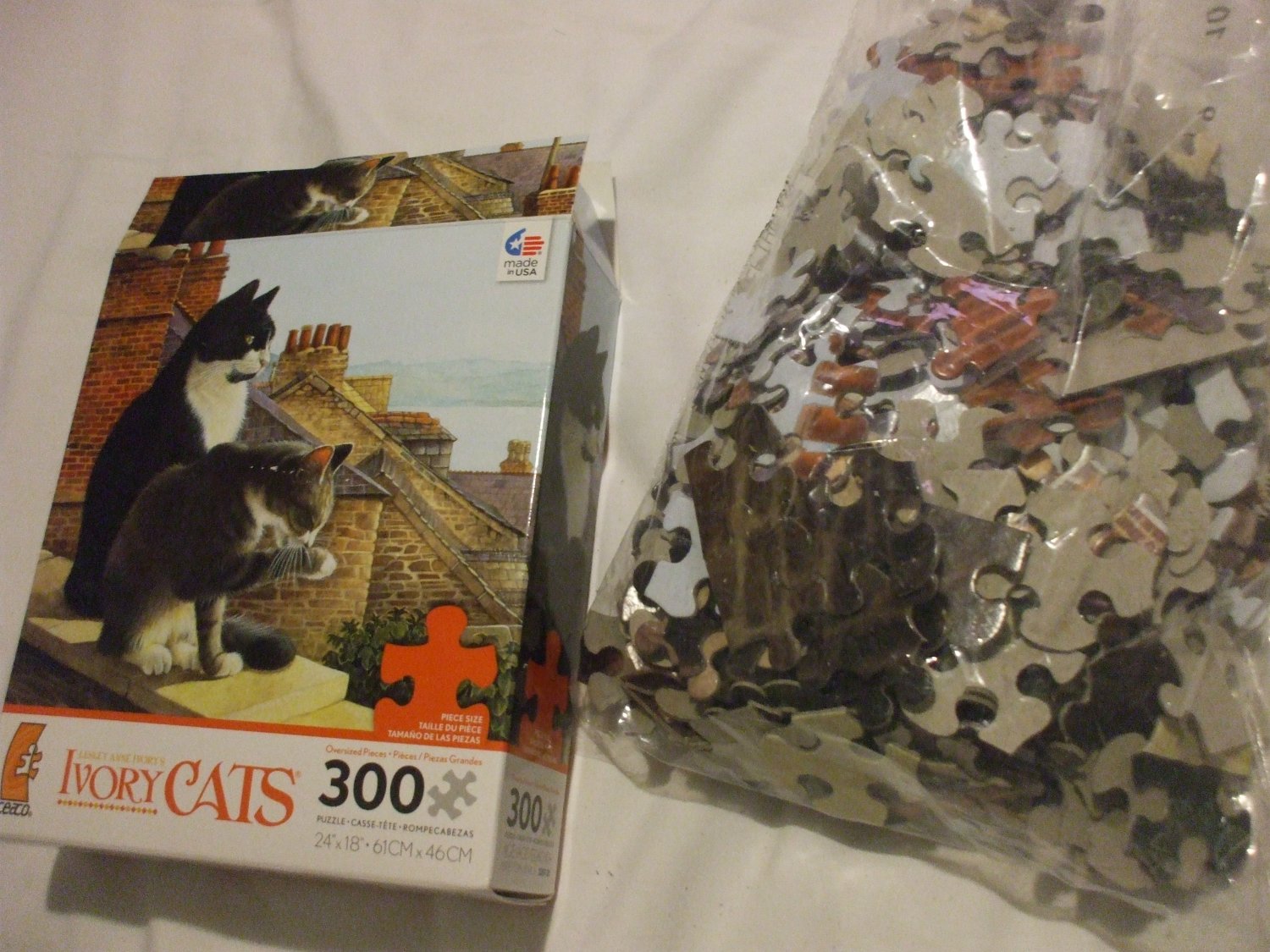 Lesley Ann Ivory's Ivory Cats On The Ledge Ceaco Puzzle