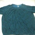 Short Sleeve Blue Blouse Size 4X cotton / polyester