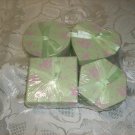 Lot 4 Green Jewelry Trinket Gift Boxes