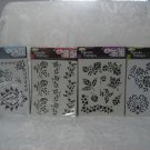 Lot 4 packages  Flower Motifs Stencils  Total of 8 Plastics