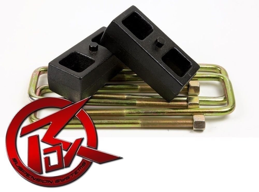 1988-1998 Chevy Silverado C1500 C2500 C3500 1.5" Steel Rear Lift Kit + U Bolts 2WD