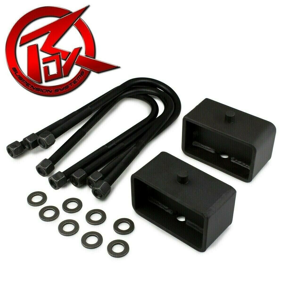 02-08 Dodge Ram 1500 Steel 3" Rear Blk Blocks Level Lift Kit U-Bolts 4X2