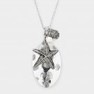 Starfish Sand Dollar Spoon Pendant Long Necklace