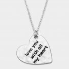 "i Love You With All My Heart" Heart Pendant Necklace