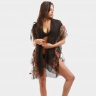 Sheer Embroidery Flower Cover Up Poncho