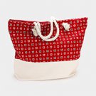 Printed Anchor Pattern Canvas Beach Tote Bag