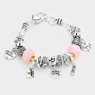 "mother In My Heart" Multi Bead Heart Charms Bracelet