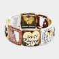 "mom & Son" Vintage Metal Stretch Bracelet