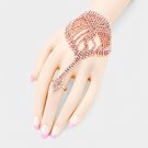 Crystal Rhinestone Pave Hand Chain Evening Bracelet