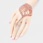 Crystal Rhinestone Pave Hand Chain Evening Bracelet