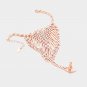 Crystal Rhinestone Pave Hand Chain Evening Bracelet