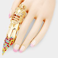 Versatile Crystal Accented Medieval Stretch Ring / Pendant