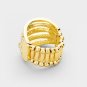 Split Triple Crystal Rectangle Accented Stretch Ring
