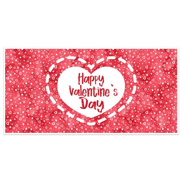 Pink Hearts Valentine’s Day Banner Party Backdrop Decoration