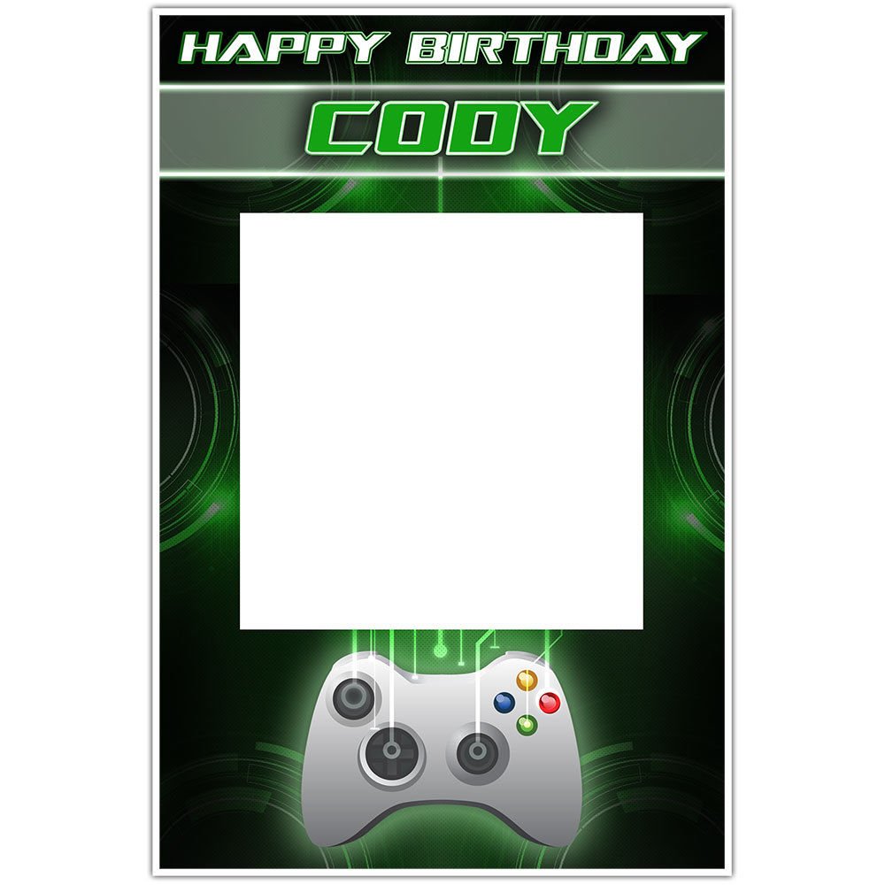 Video Gamer xBox Selfie Frame Photo Booth Prop Poster