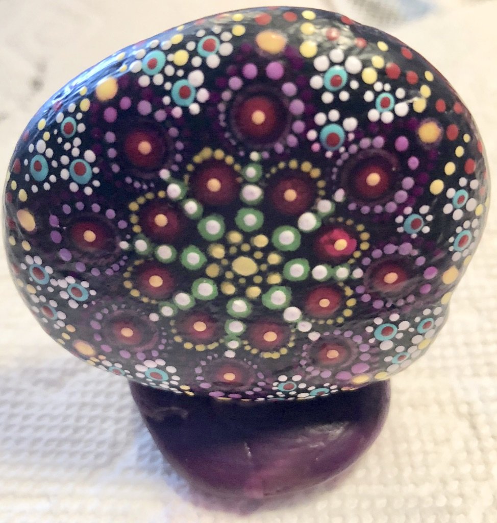 Hand Painted Art Rock "Mandela" Design