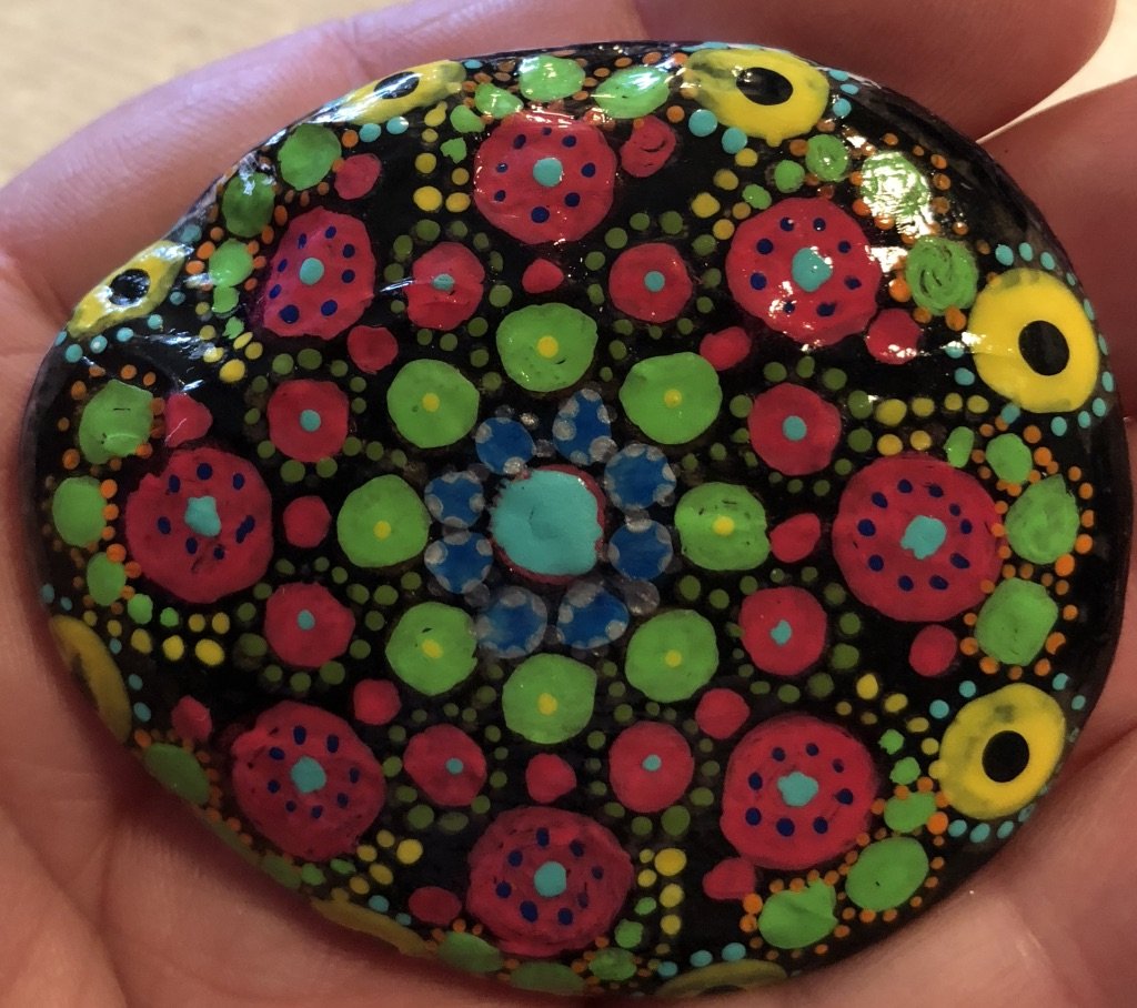 Hand Painted Art Rock "Mandela" Design