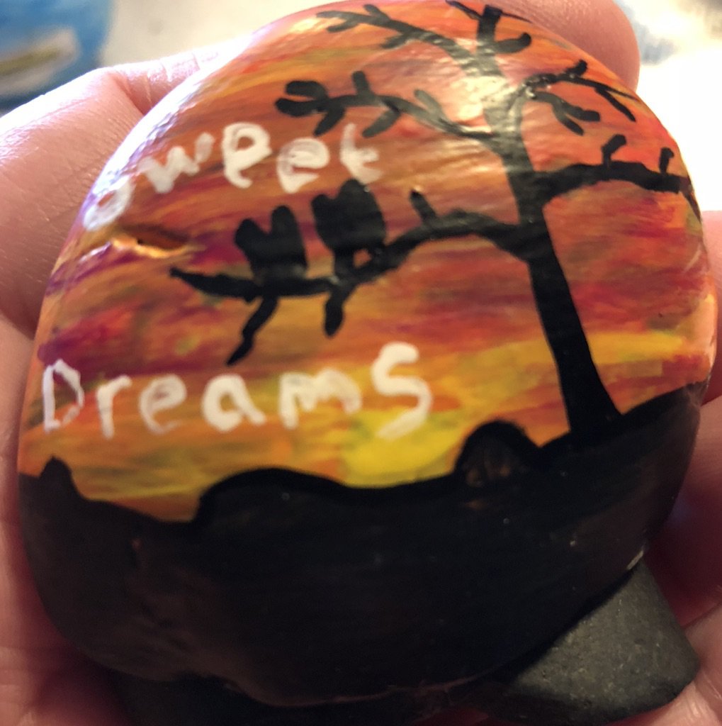 Hand Painted Art Rock "Sweet Dreams" Design