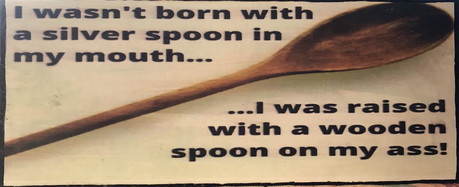 Silver Spoon Handmade Wooden Sign