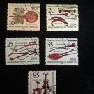 5 postage stamps of DDR