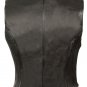Ladies Side Stretch Zipper Front Leather Vest for Motorcycle Riders Sexiest Fit