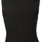 Ladies Side Lace Snap Front Black Denim Vest - 100% Cotton 14oz w/ V Neck Collar