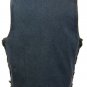 Men's Black or Blue Denim Side Lace Biker Vest w/ Classic Snap Front for Design