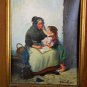 Miguel Montaner . Spanish painter -Beautiful painting - Grandmother and granddau