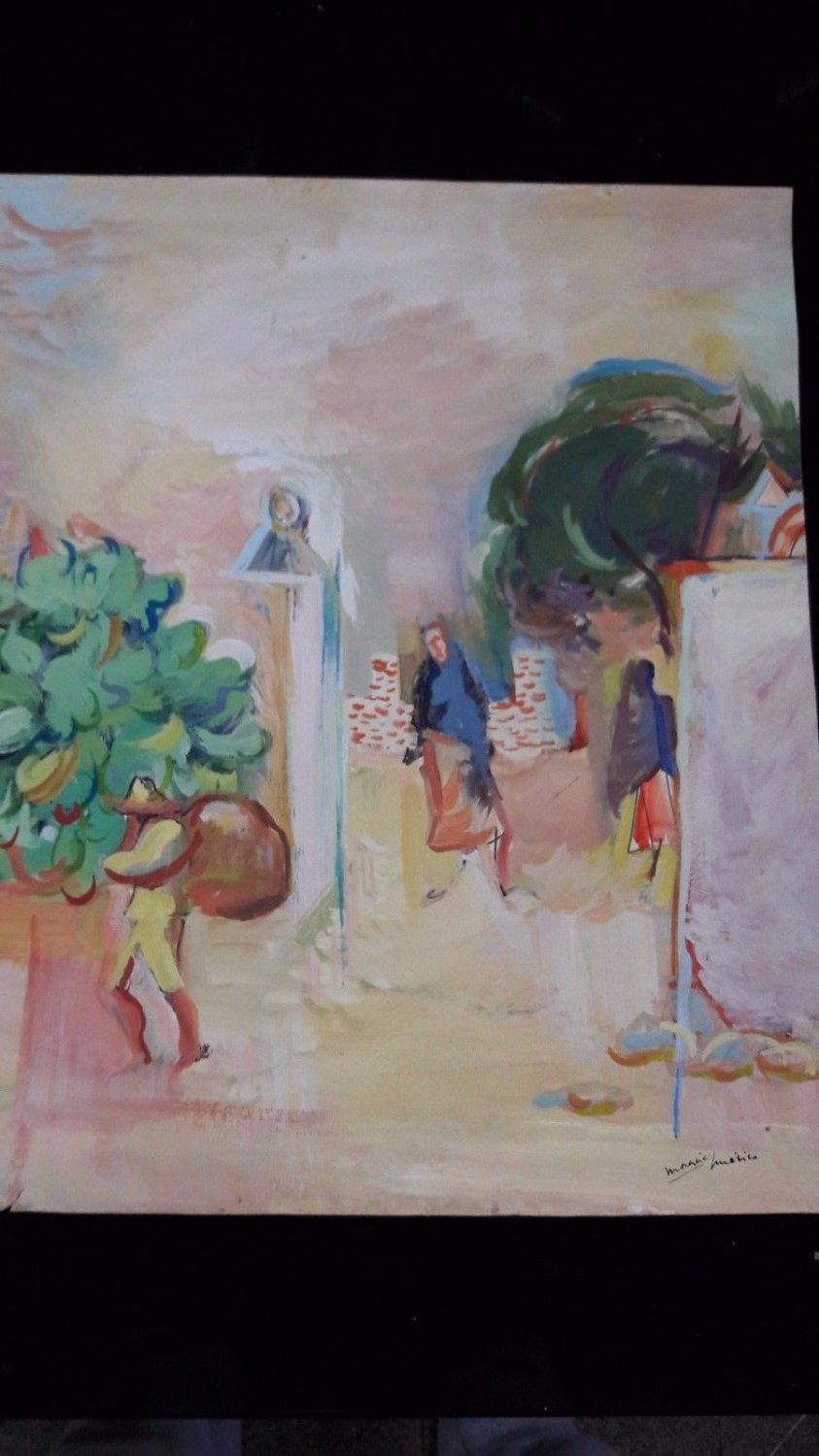 Painting on Paper -  Jose Manuel Mora&Atilde;&plusmn;a -Argentine Artist  -mexico