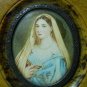Antique Hand painted on ivory with frame  signed Li&Atilde;&copy;