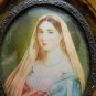 Antique Hand painted on ivory with frame  signed Li&Atilde;&copy;