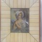 Antique old  Hand painted  portrait on celluloid with ivory  frame