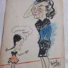 Original drawing on paper, cartoon by the Uruguayan artist Meliante Ermete