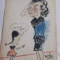 Original drawing on paper, cartoon by the Uruguayan artist Meliante Ermete