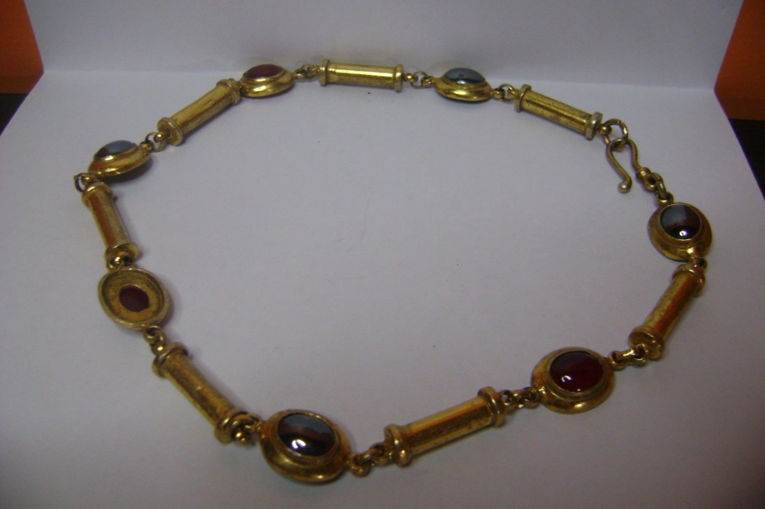 Sterling silver vermeil  C950 necklase with gemstone