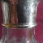 vintage  old  crystal  decanter  bottle. 925 silver ferrule