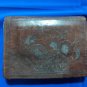 vintage leather wallet, flowers, signed Reitter