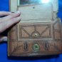 vintage leather wallet, flowers, signed Reitter